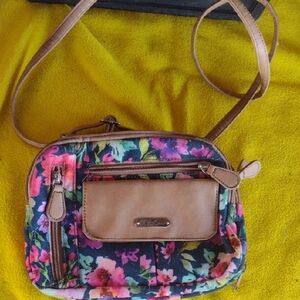MultiSac Floral Crossbody Bag - Tan and Pink NWOT